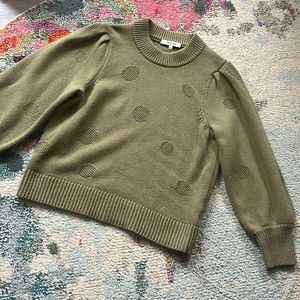EUC Madewell M Olive Green Puff Sleeve Sweater